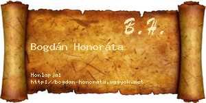 Bogdán Honoráta névjegykártya
